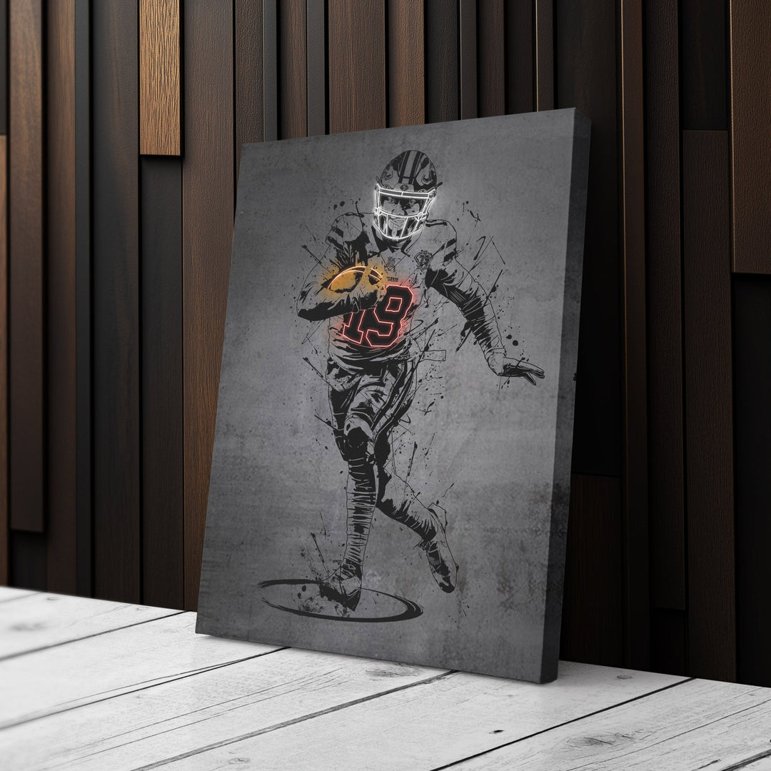Deebo Samuel Neon Canvas Art | Modern Wall Decor for 49ers Fans - CanvasNeon