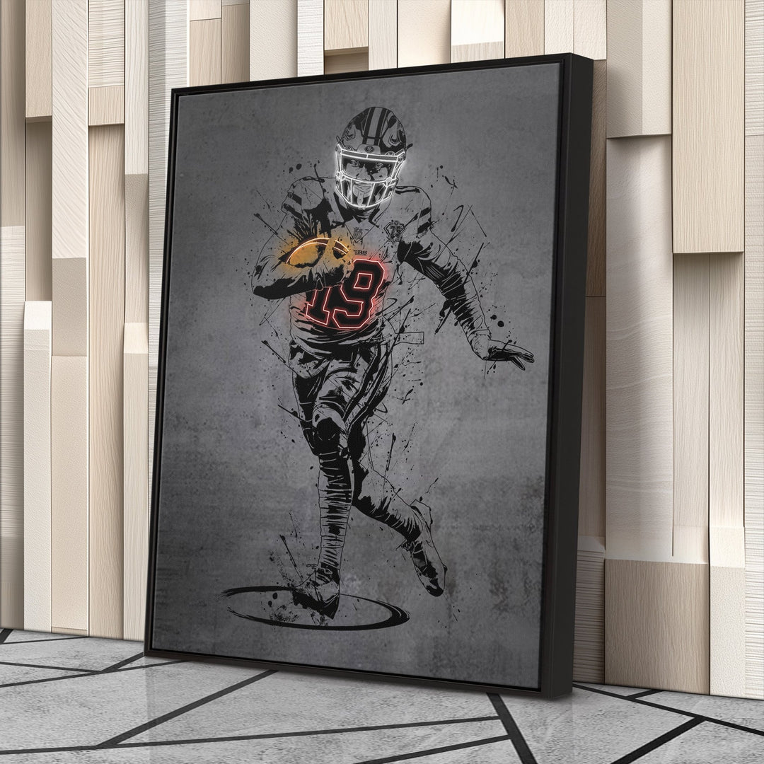 Deebo Samuel Neon Canvas Art | Modern Wall Decor for 49ers Fans - CanvasNeon