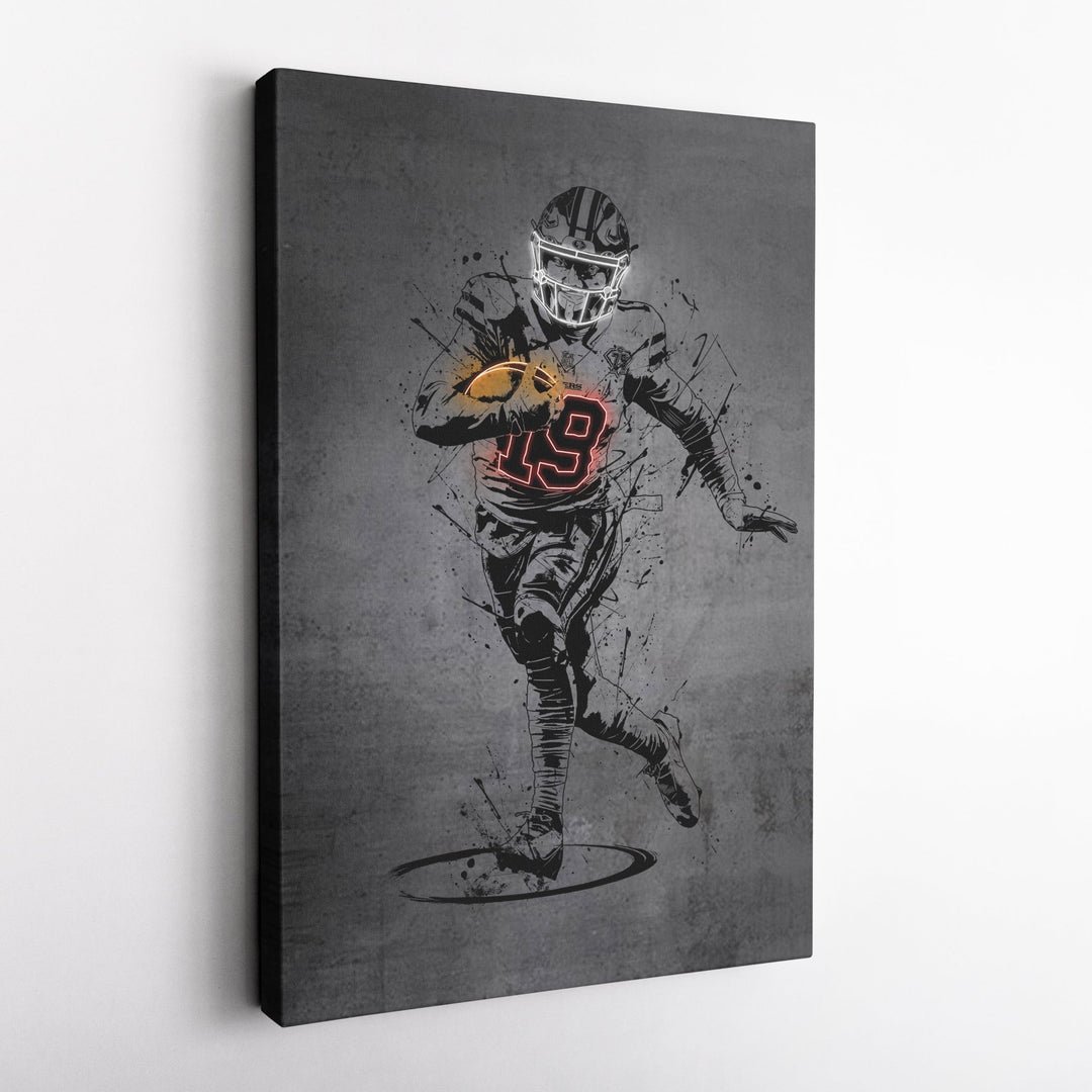 Deebo Samuel Neon Canvas Art | Modern Wall Decor for 49ers Fans - CanvasNeon