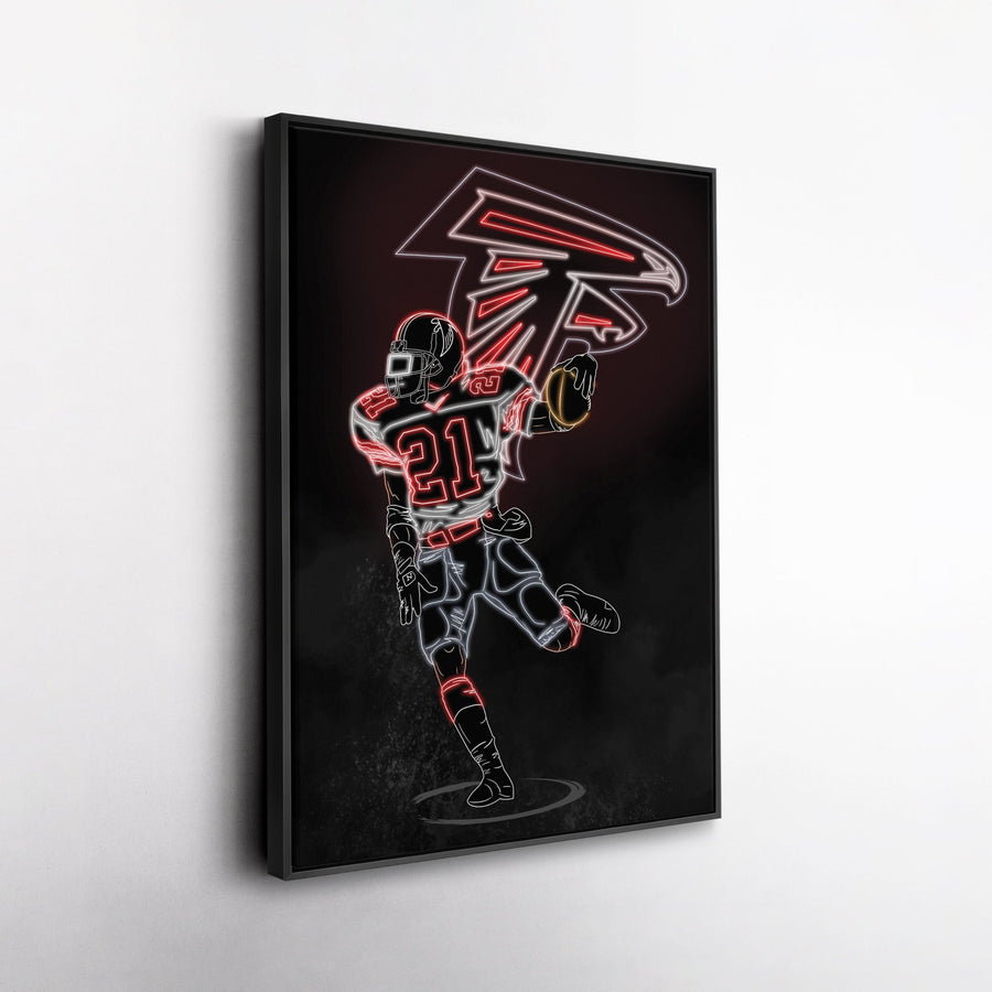 Deion Sanders Neon Canvas Art | Falcons Wall Decor - CanvasNeon