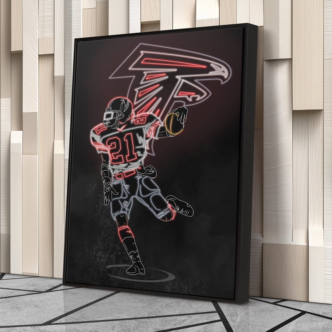 Deion Sanders Neon Canvas Art | Falcons Wall Decor - CanvasNeon