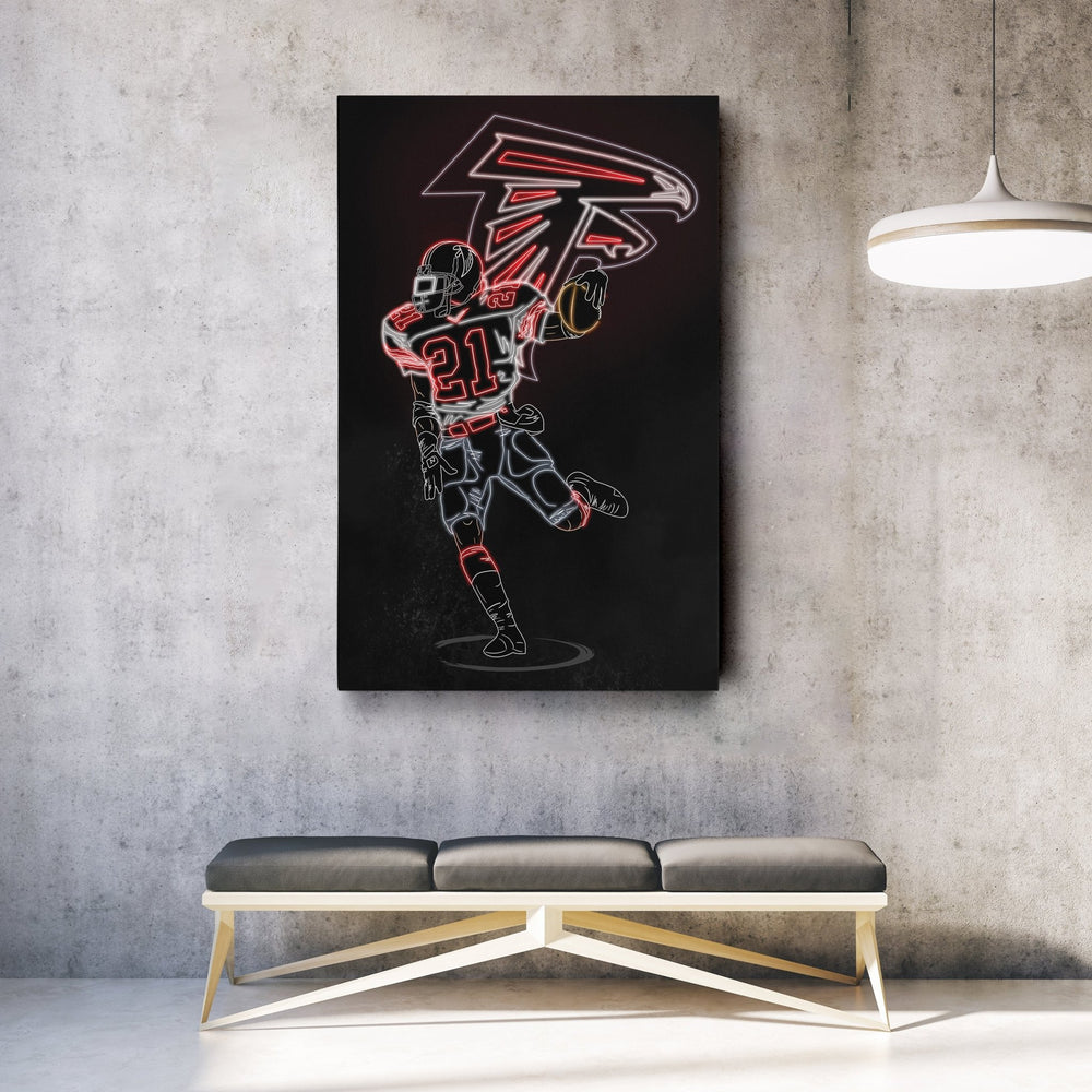 Deion Sanders Neon Canvas Art | Falcons Wall Decor - CanvasNeon
