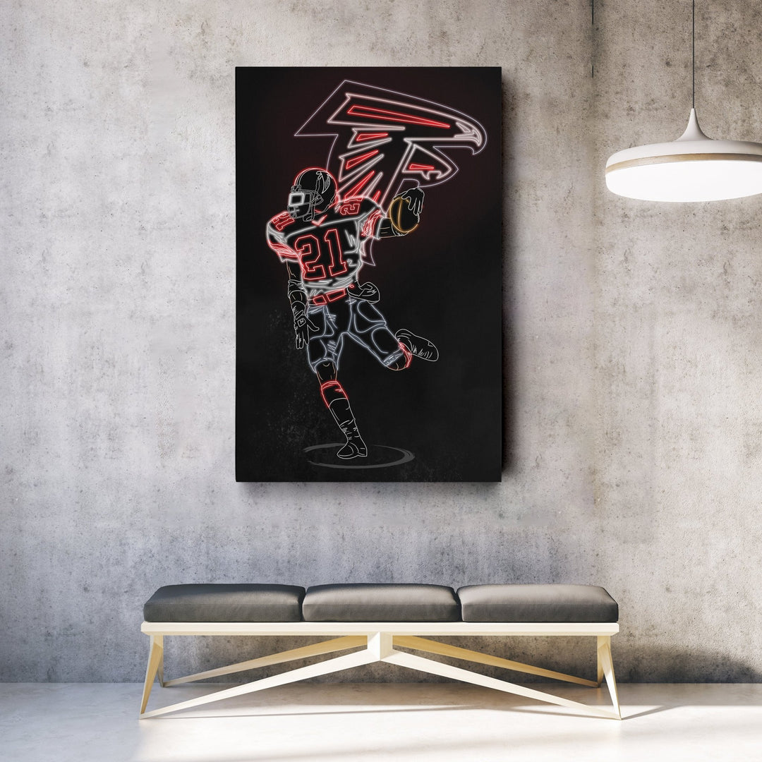 Deion Sanders Neon Canvas Art | Falcons Wall Decor - CanvasNeon