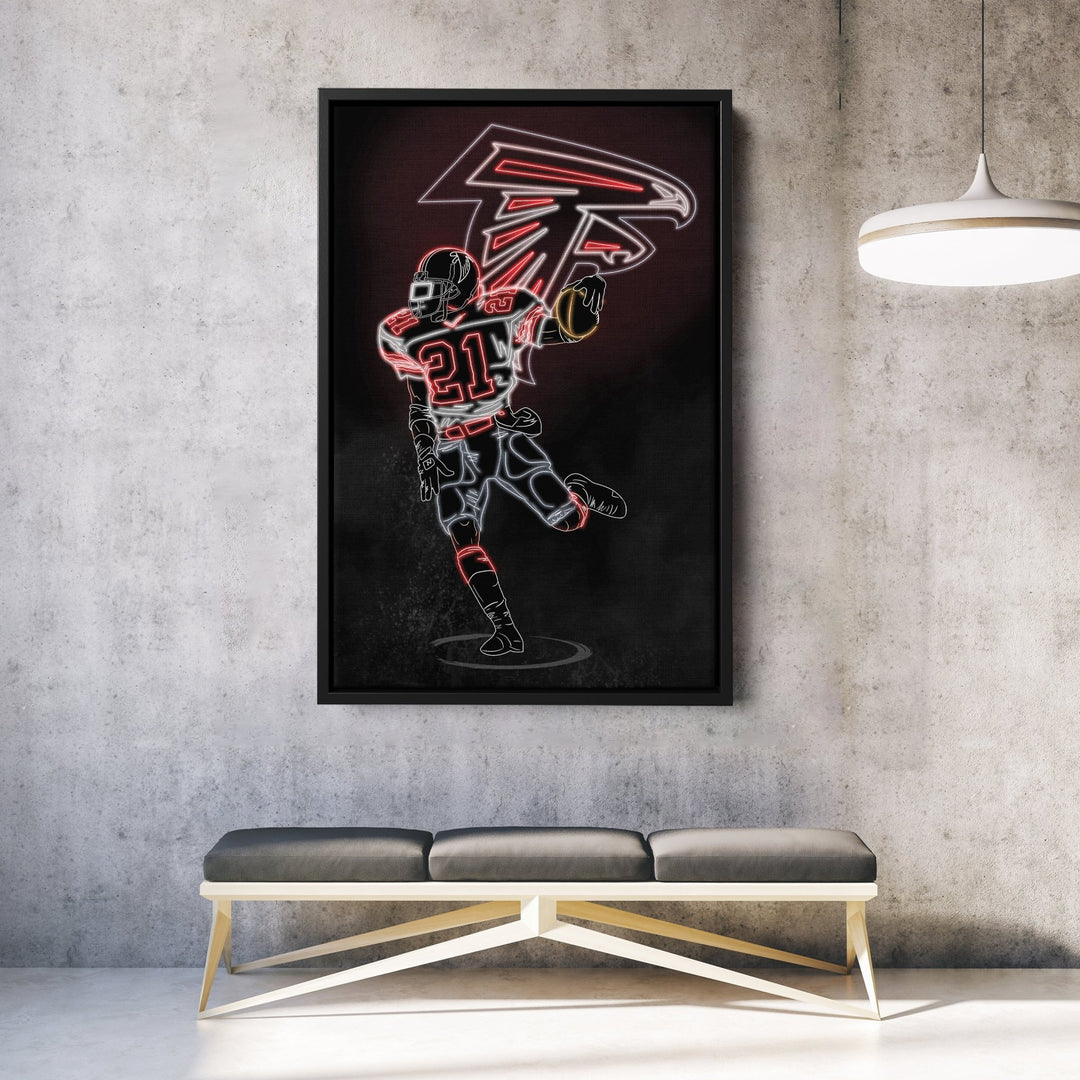 Deion Sanders Neon Canvas Art | Falcons Wall Decor - CanvasNeon