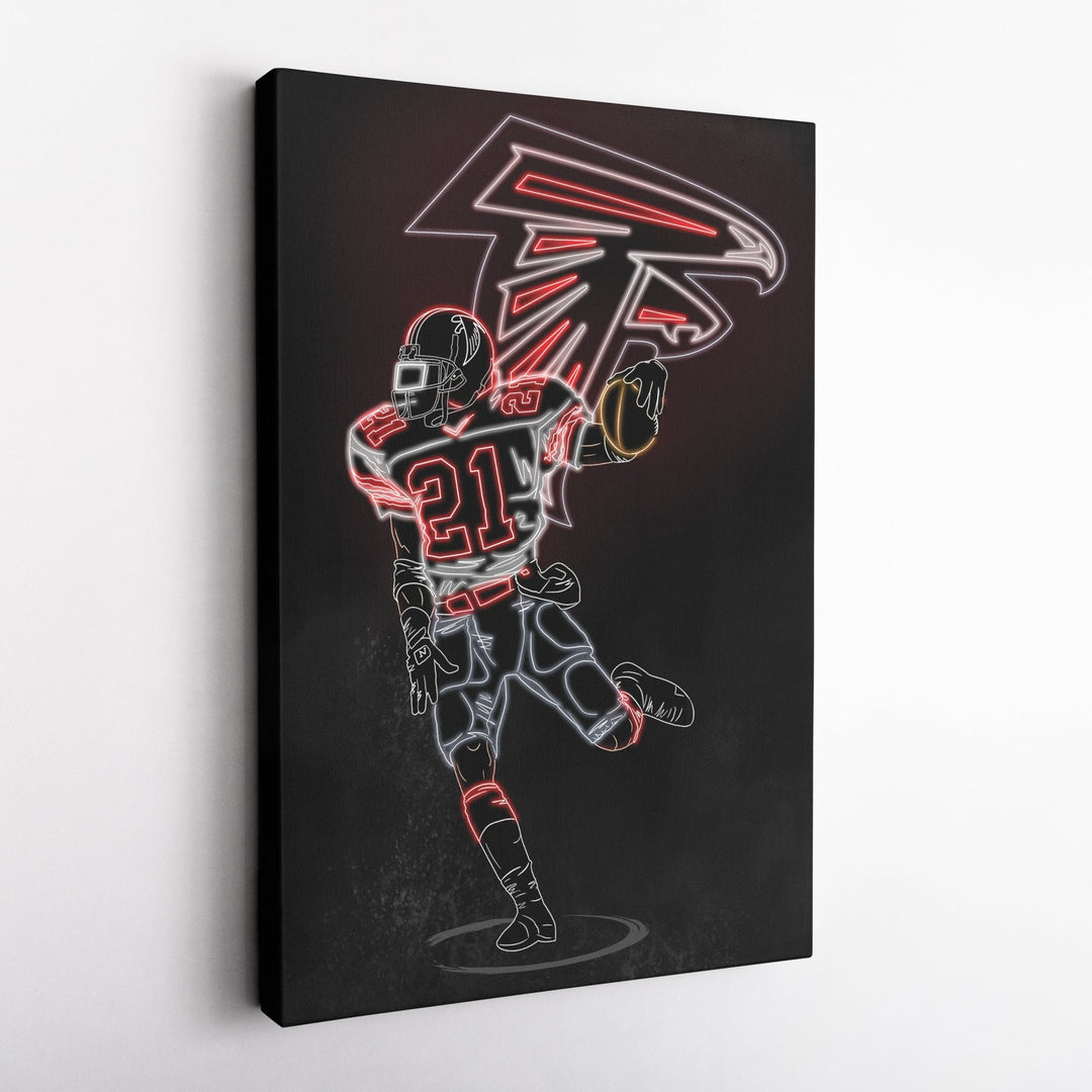Deion Sanders Neon Canvas Art | Falcons Wall Decor - CanvasNeon