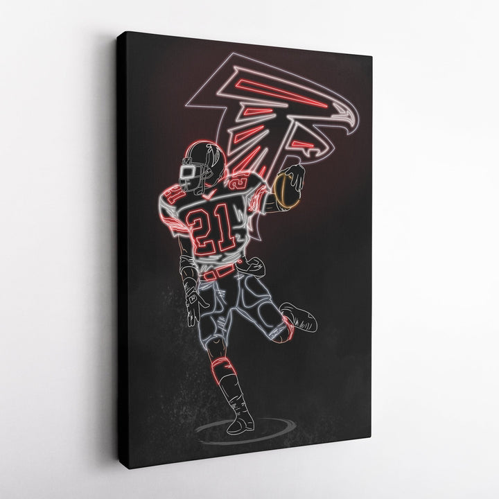 Deion Sanders Neon Canvas Art | Falcons Wall Decor - CanvasNeon