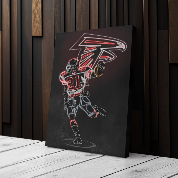 Deion Sanders Neon Canvas Art | Falcons Wall Decor - CanvasNeon