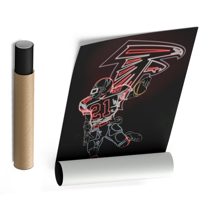 Deion Sanders Neon Canvas Art | Falcons Wall Decor - CanvasNeon