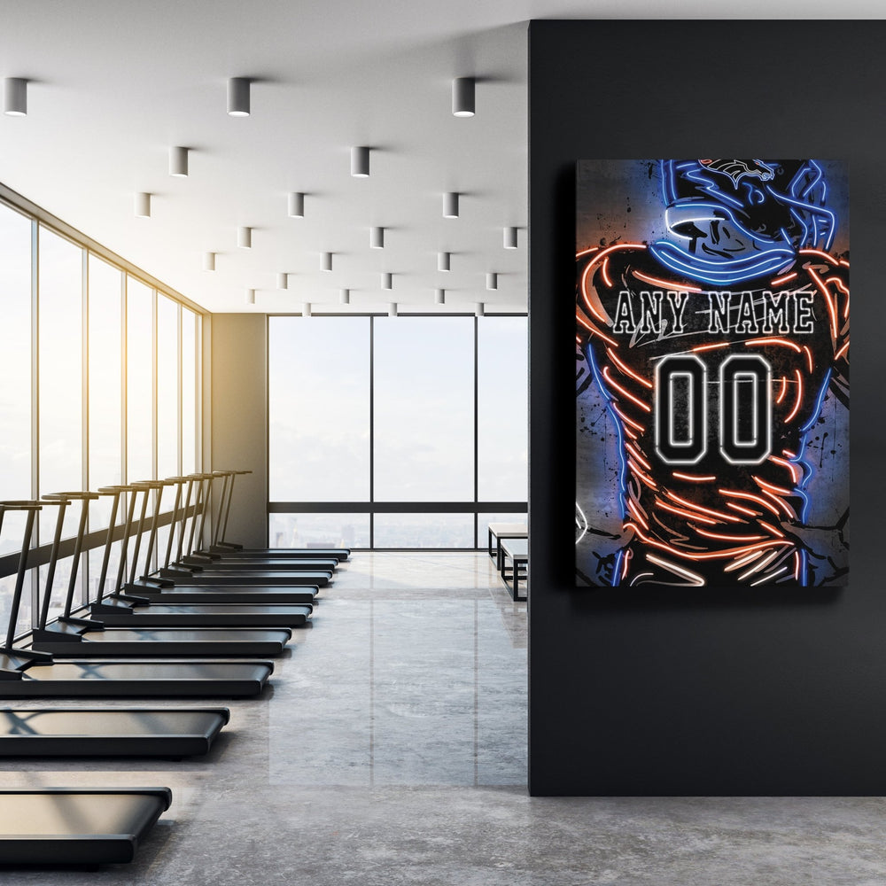 Denver Broncos Custom Jersey Canvas | Neon Wall Art - CanvasNeon