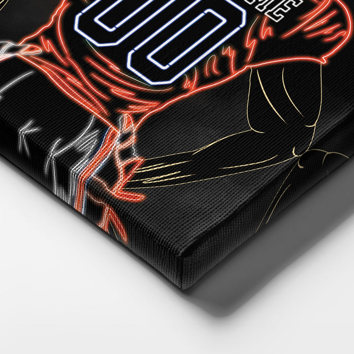 Denver Broncos Personalized Jersey Canvas | Neon Wall Art - CanvasNeon