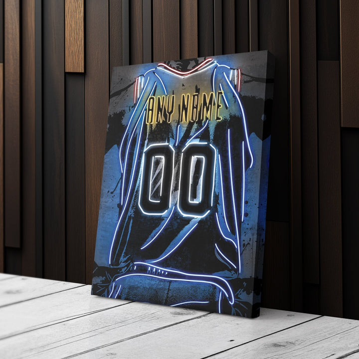 Denver Nuggets Custom Jersey Canvas | Neon Wall Art - CanvasNeon
