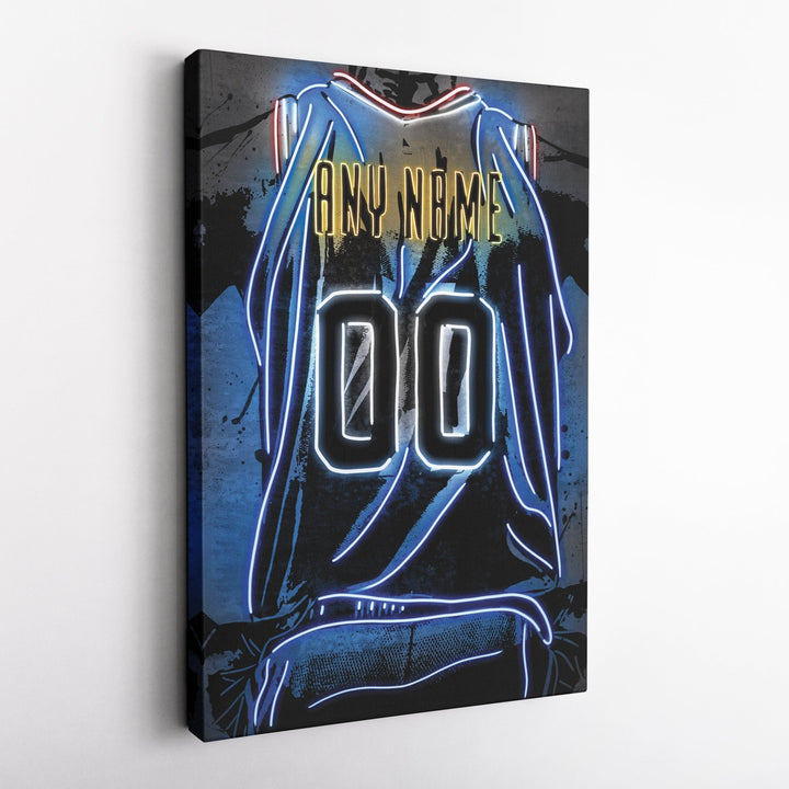 Denver Nuggets Custom Jersey Canvas | Neon Wall Art - CanvasNeon