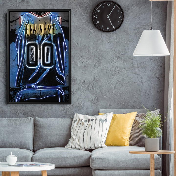 Denver Nuggets Custom Jersey Canvas | Neon Wall Art - CanvasNeon