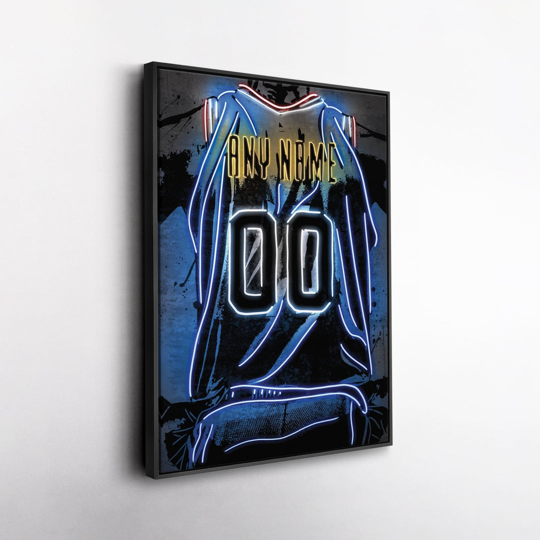 Denver Nuggets Custom Jersey Canvas | Neon Wall Art - CanvasNeon