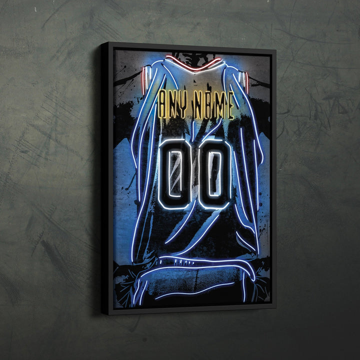 Denver Nuggets Custom Jersey Canvas | Neon Wall Art - CanvasNeon