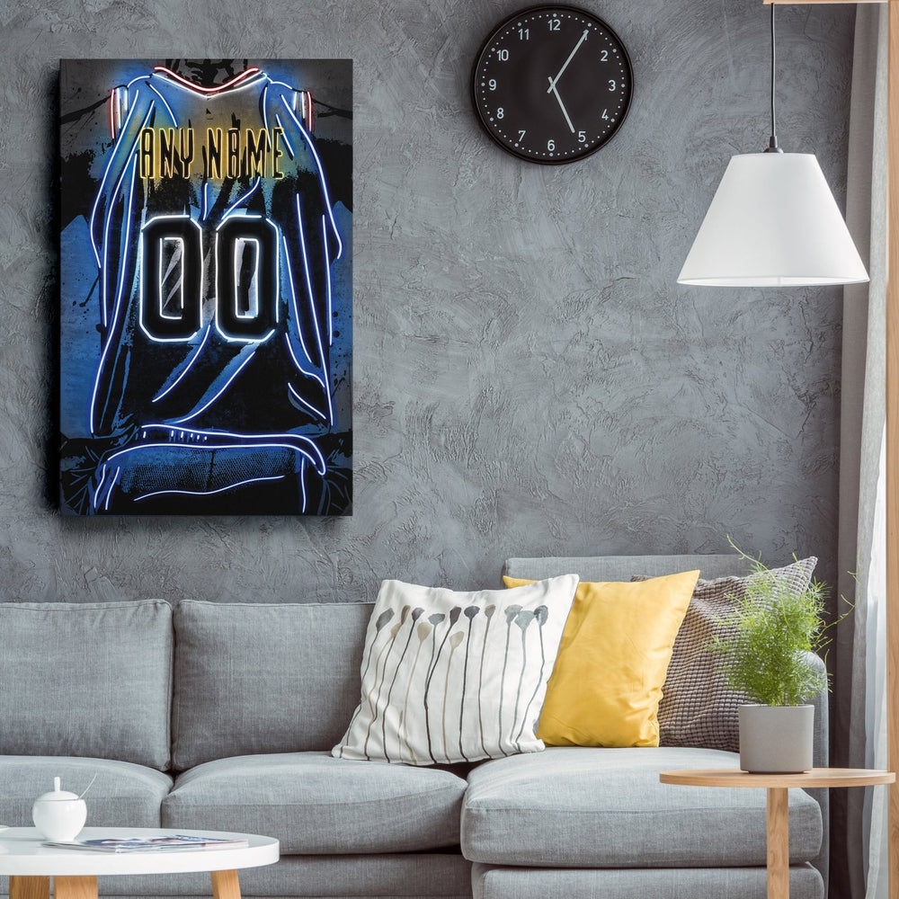 Denver Nuggets Custom Jersey Canvas | Neon Wall Art - CanvasNeon
