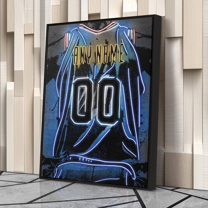Denver Nuggets Custom Jersey Canvas | Neon Wall Art - CanvasNeon