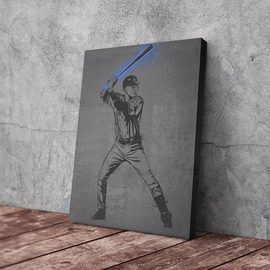Derek Jeter Neon Canvas Art | Modern Wall Decor for Yankees Fans - CanvasNeon