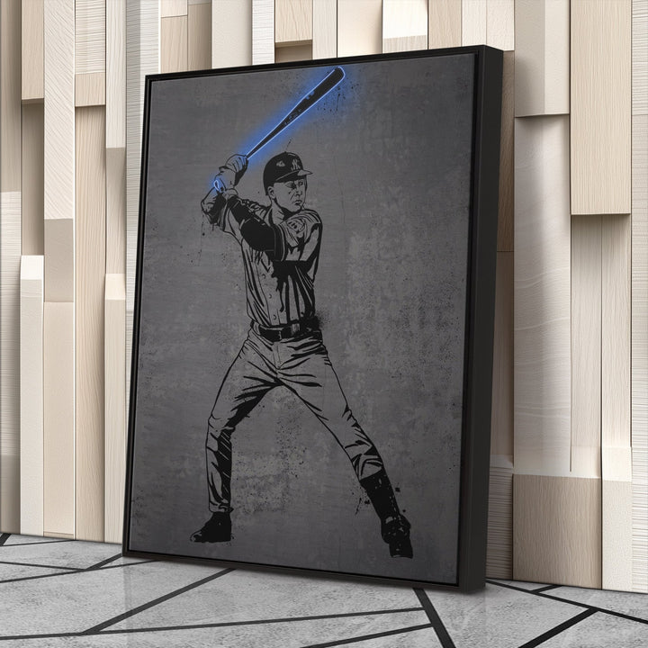 Derek Jeter Neon Canvas Art | Modern Wall Decor for Yankees Fans - CanvasNeon