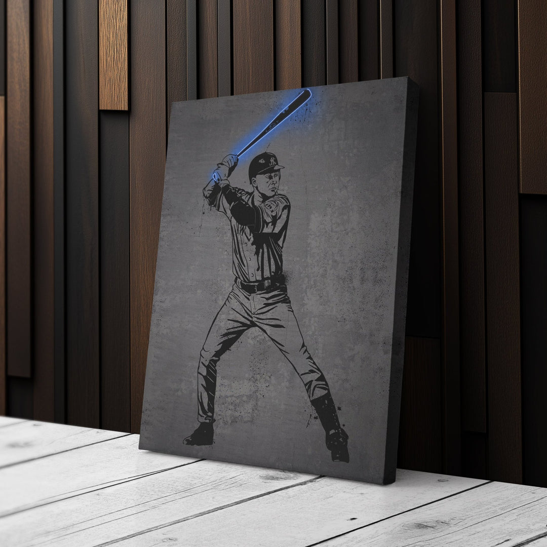 Derek Jeter Neon Canvas Art | Modern Wall Decor for Yankees Fans - CanvasNeon