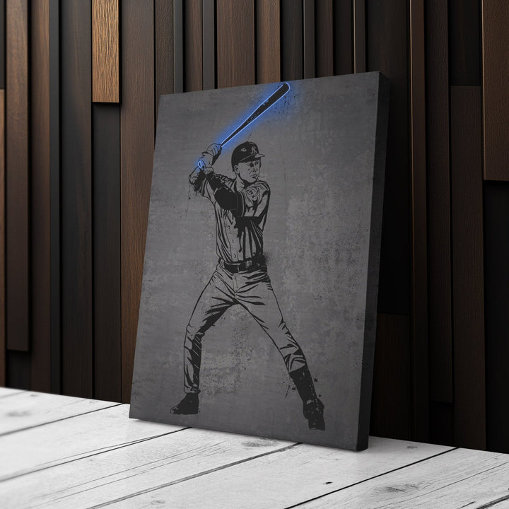 Derek Jeter Neon Canvas Art | Modern Wall Decor for Yankees Fans - CanvasNeon
