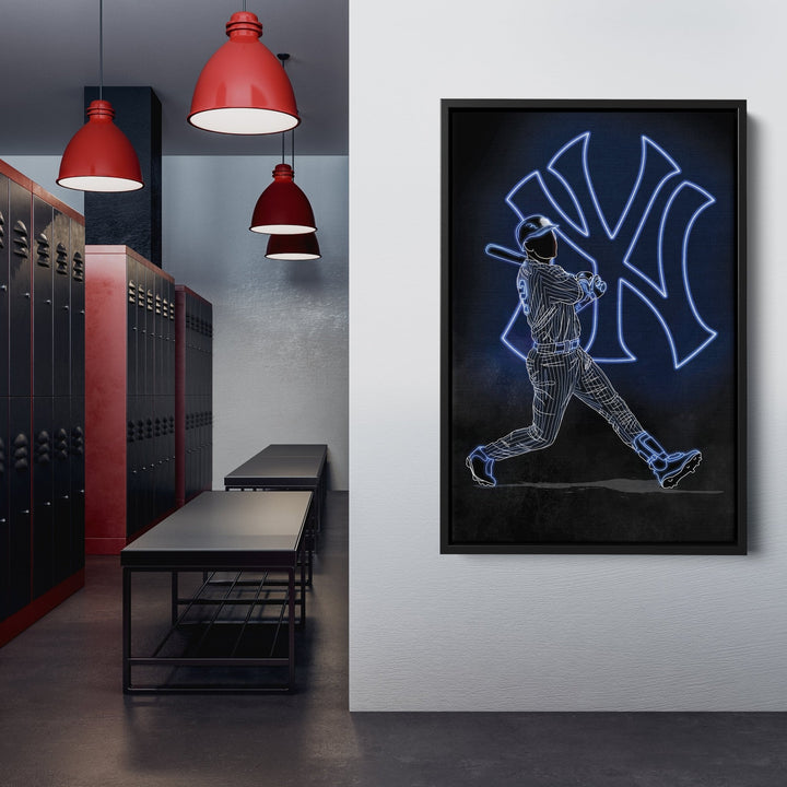 Derek Jeter Neon Canvas Art | Yankees Wall Decor - CanvasNeon