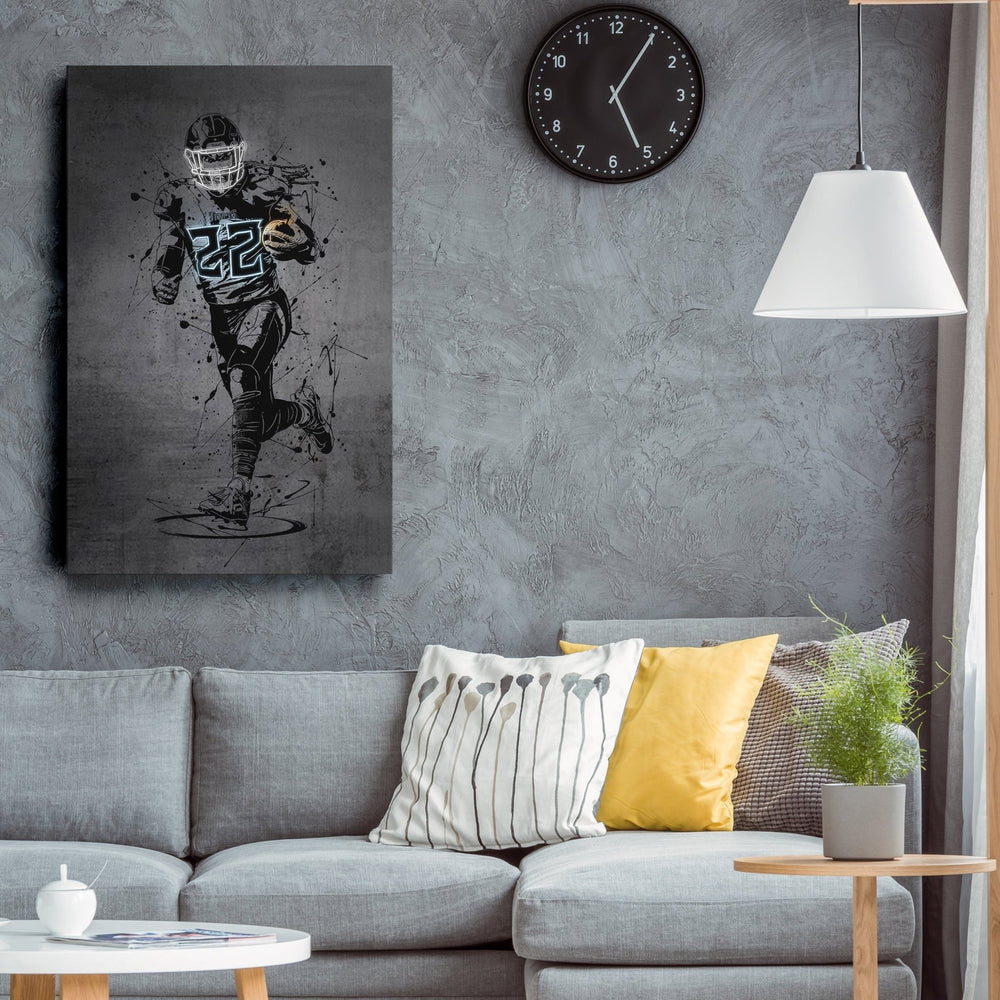 Derrick Henry Neon Canvas Art | Modern Wall Decor for Titans Fans - CanvasNeon