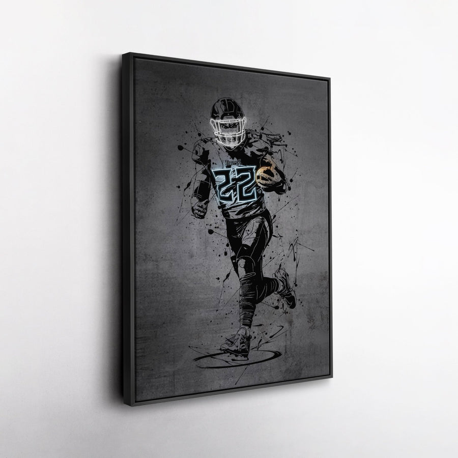 Derrick Henry Neon Canvas Art | Modern Wall Decor for Titans Fans - CanvasNeon