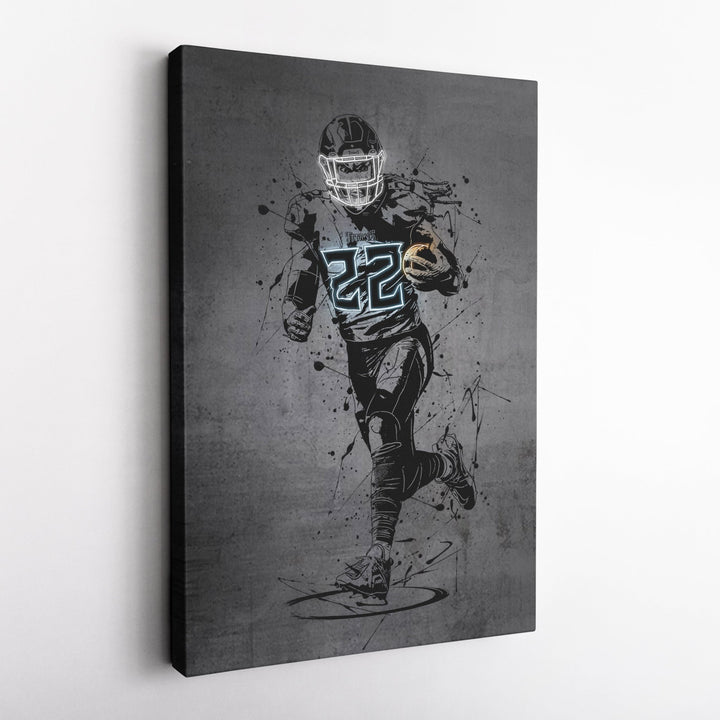 Derrick Henry Neon Canvas Art | Modern Wall Decor for Titans Fans - CanvasNeon