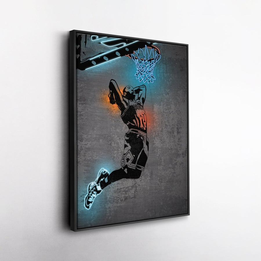Derrick Rose Neon Canvas Art | Modern Wall Decor for Bulls Fans - CanvasNeon