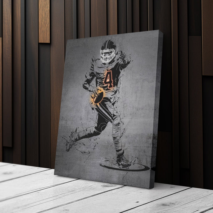 Deshaun Watson Neon Canvas Art | Modern Wall Decor for Browns Fans - CanvasNeon