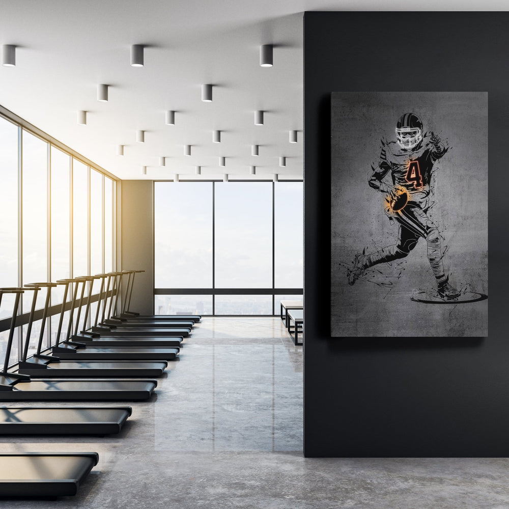 Deshaun Watson Neon Canvas Art | Modern Wall Decor for Browns Fans - CanvasNeon