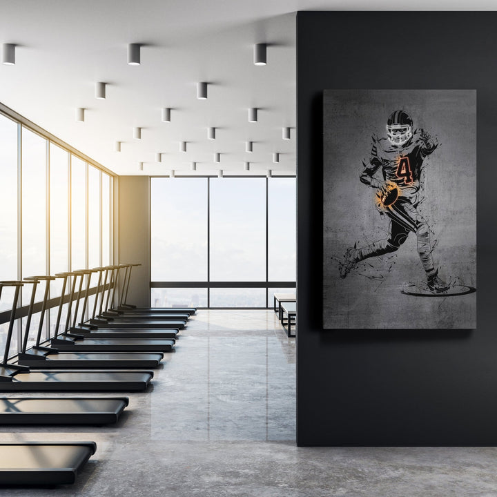 Deshaun Watson Neon Canvas Art | Modern Wall Decor for Browns Fans - CanvasNeon