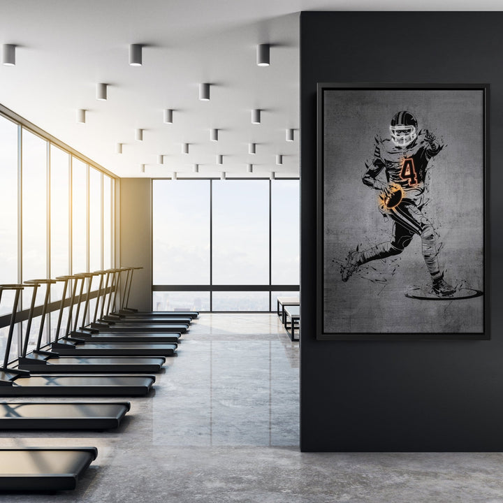 Deshaun Watson Neon Canvas Art | Modern Wall Decor for Browns Fans - CanvasNeon