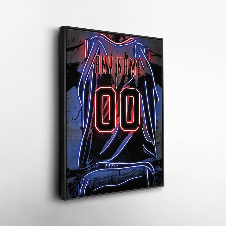 Detroit Pistons Custom Jersey Canvas | Neon Wall Art - CanvasNeon