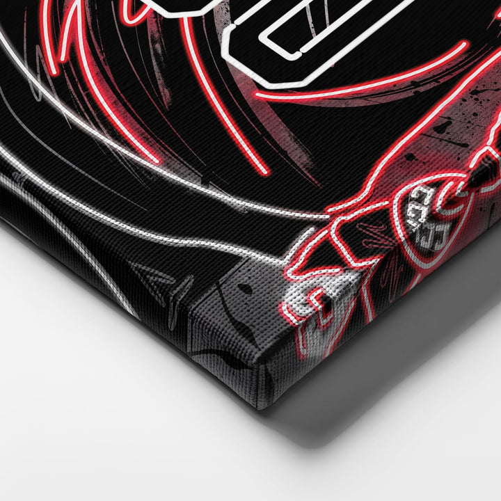Detroit Red Wings Custom Jersey Canvas | Neon Wall Art - CanvasNeon