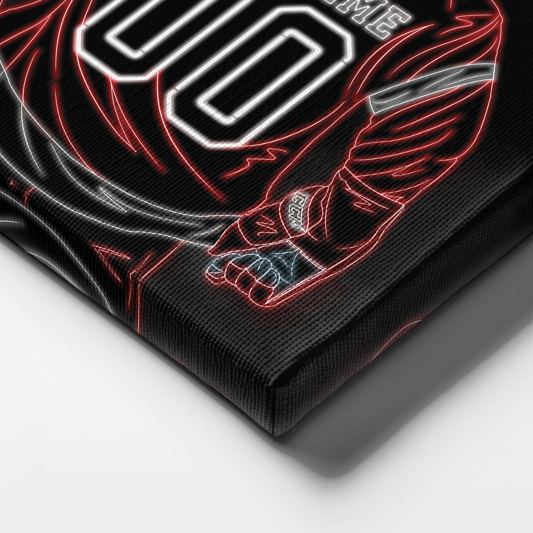 Detroit Red Wings Personalized Jersey Canvas | Neon Wall Art - CanvasNeon