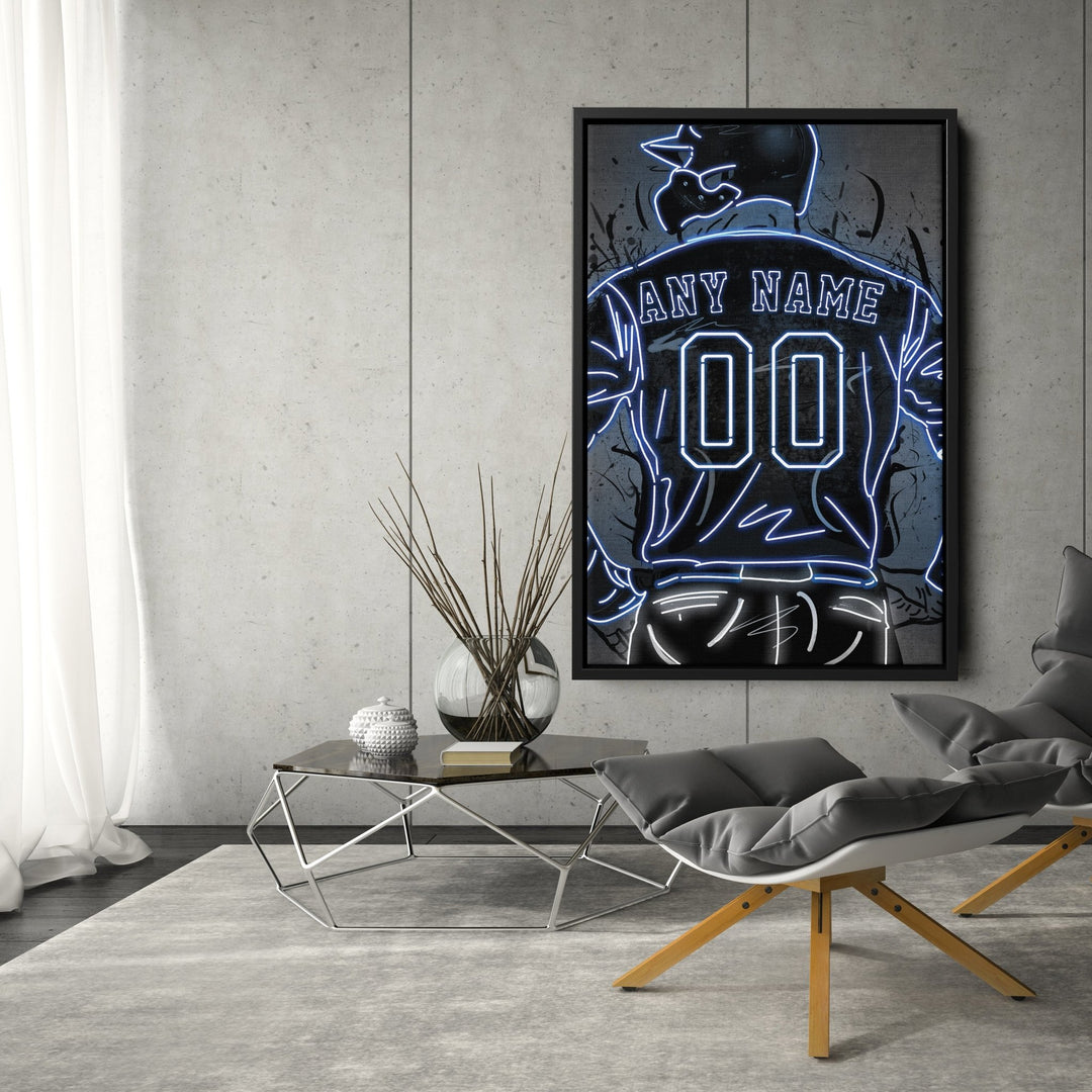 Detroit Tigers Custom Jersey Canvas | Neon Wall Art - CanvasNeon