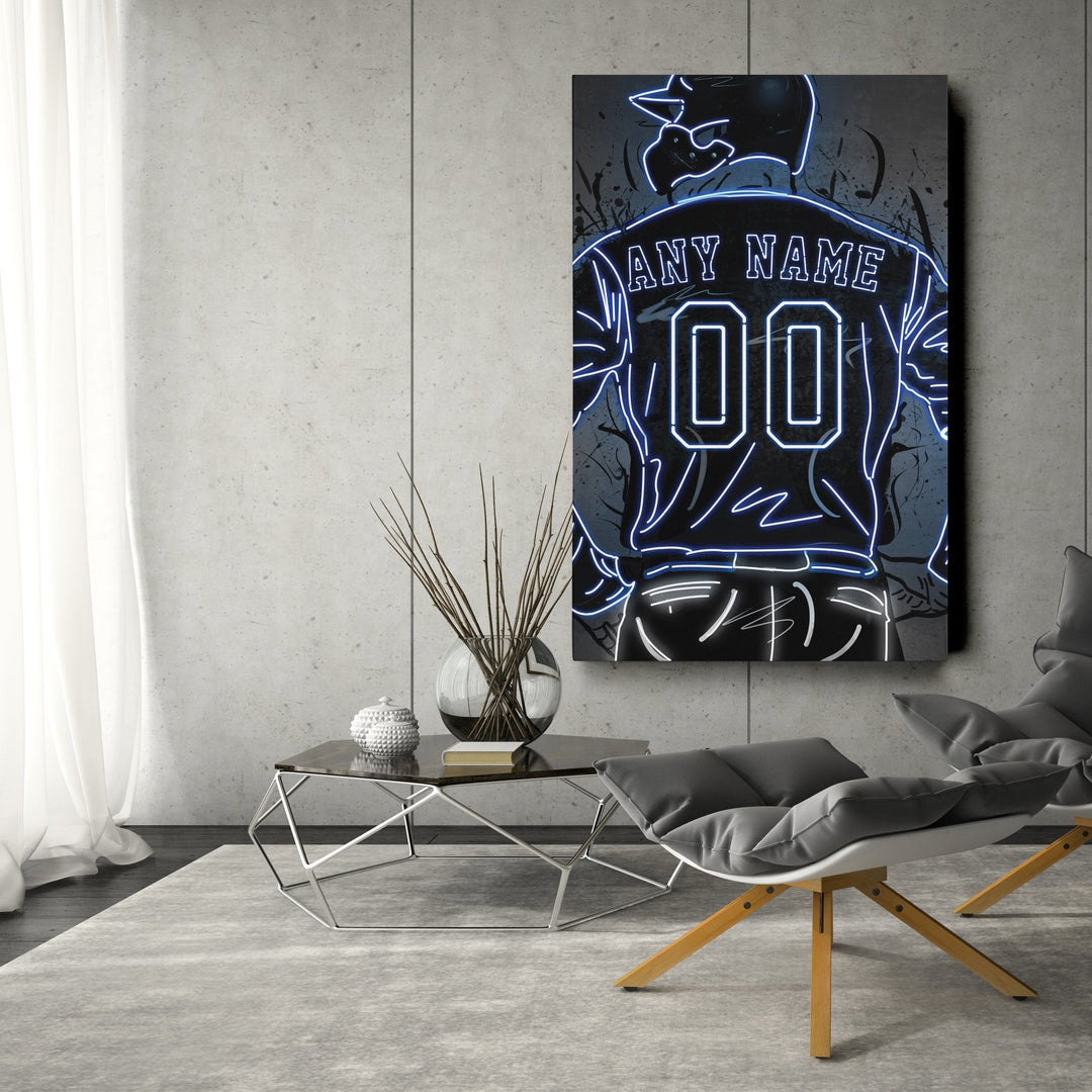 Detroit Tigers Custom Jersey Canvas | Neon Wall Art - CanvasNeon