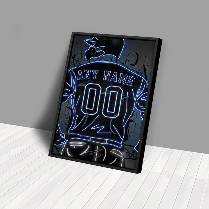 Detroit Tigers Custom Jersey Canvas | Neon Wall Art - CanvasNeon