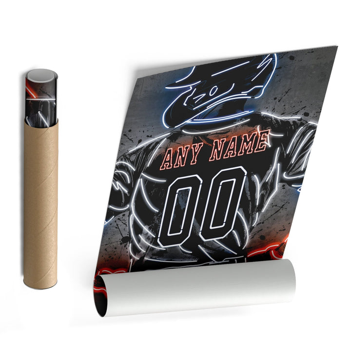 Detroit Tigers Custom Jersey Canvas | Neon Wall Art - CanvasNeon