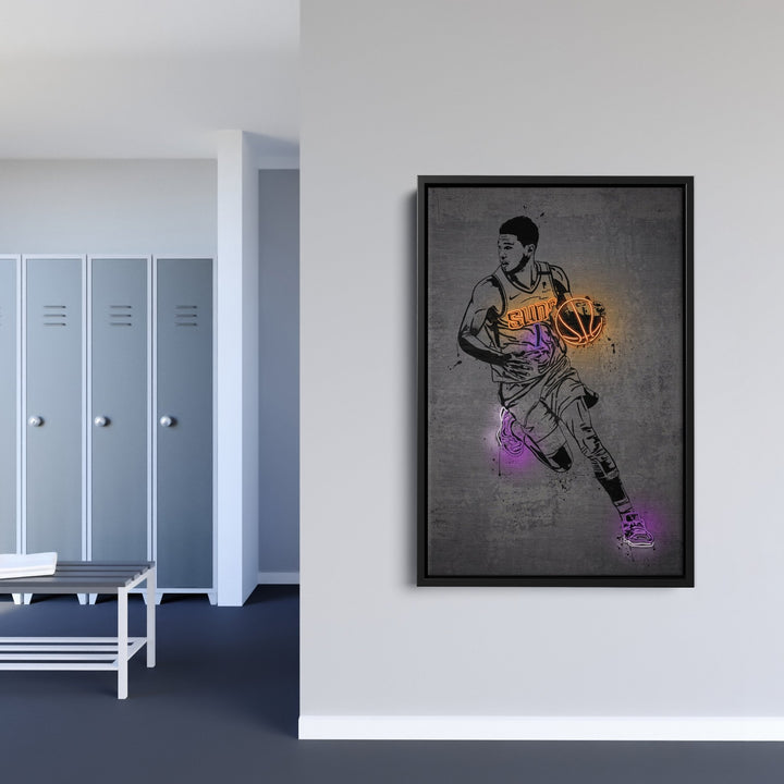 Devin Booker Neon Canvas Art | Modern Wall Decor for Suns Fans - CanvasNeon