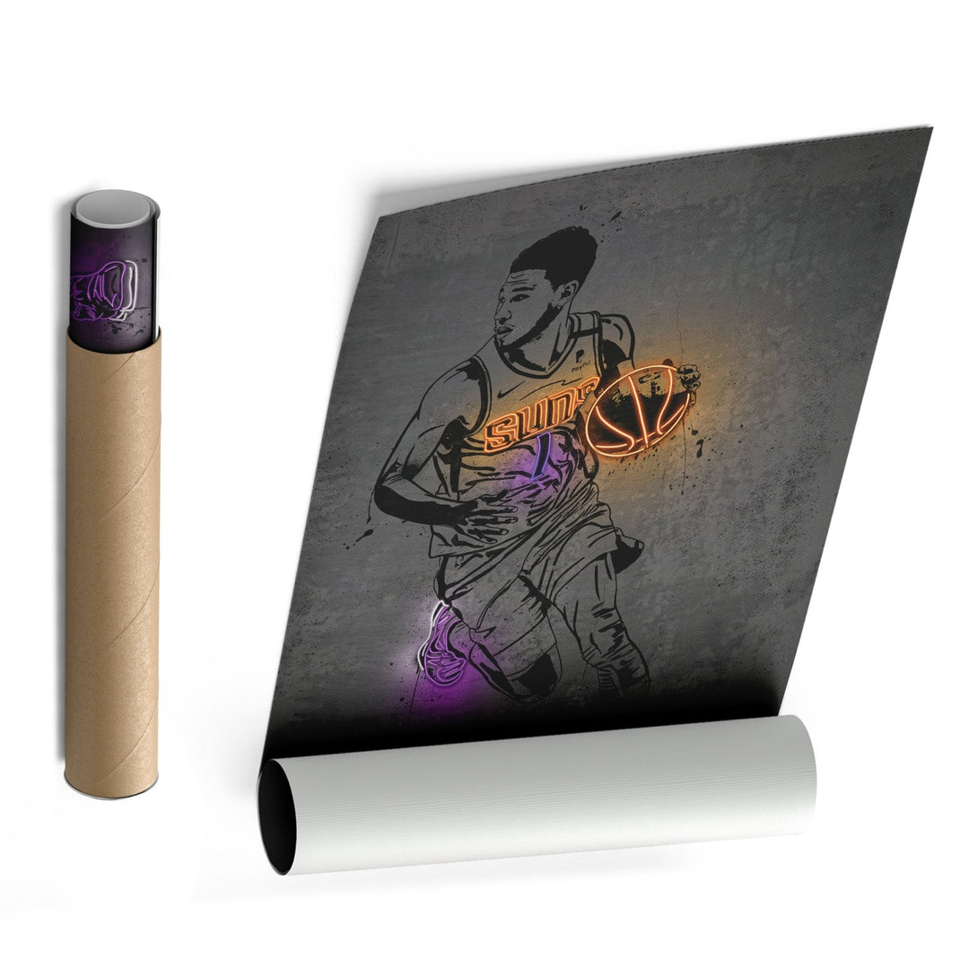 Devin Booker Neon Canvas Art | Modern Wall Decor for Suns Fans - CanvasNeon