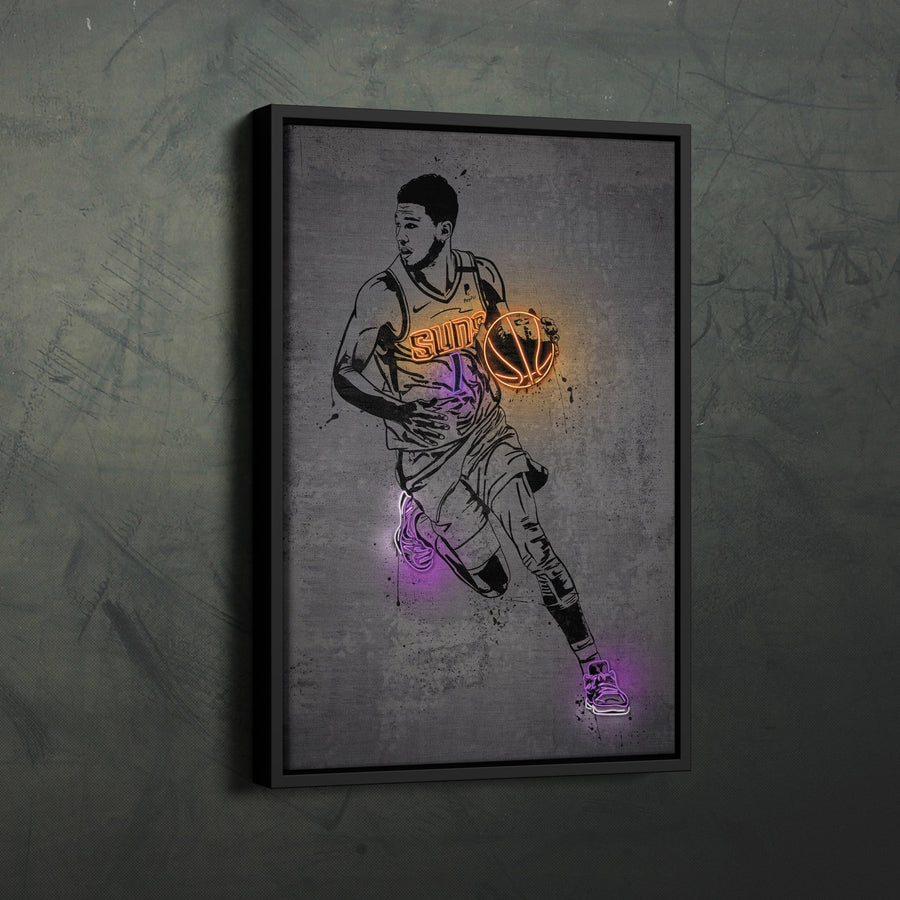 Devin Booker Neon Canvas Art | Modern Wall Decor for Suns Fans - CanvasNeon