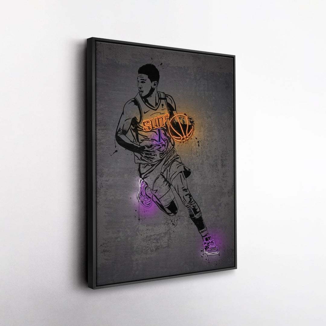 Devin Booker Neon Canvas Art | Modern Wall Decor for Suns Fans - CanvasNeon