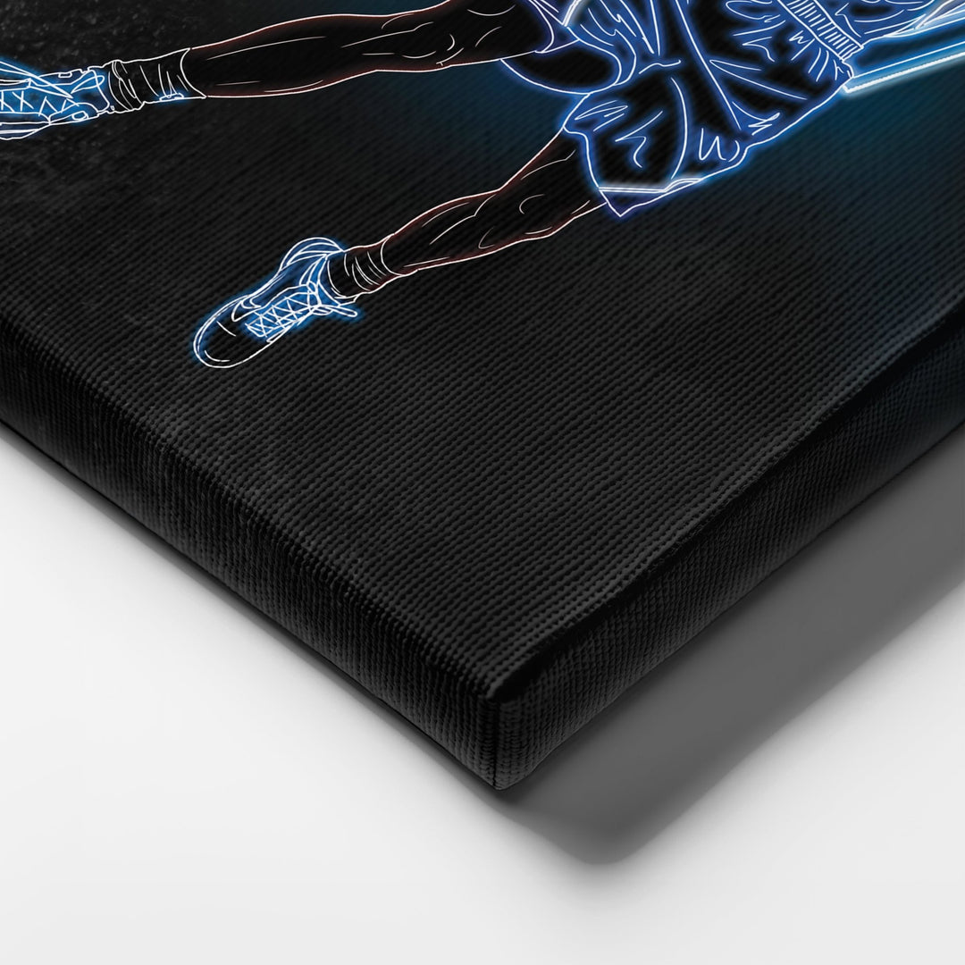 Dirk Nowitzki Neon Canvas Art | Mavericks Wall Decor - CanvasNeon