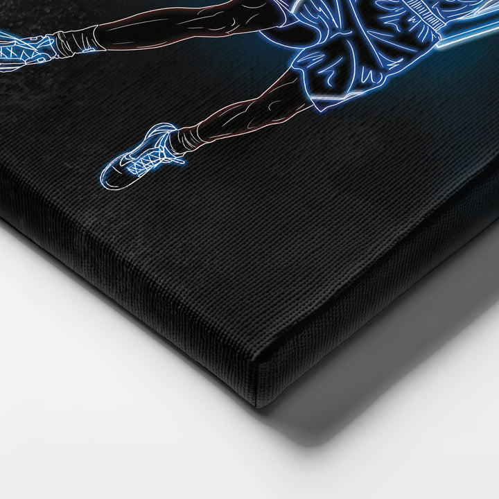 Dirk Nowitzki Neon Canvas Art | Mavericks Wall Decor - CanvasNeon
