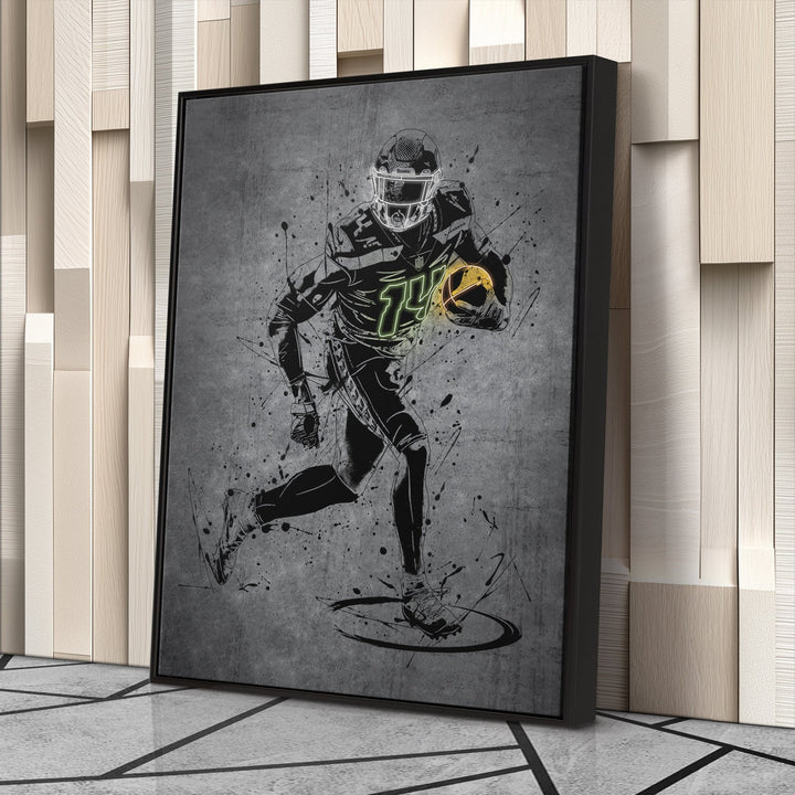 DK Metcalf Neon Canvas Art | Modern Wall Decor for Seahawks Fans - CanvasNeon