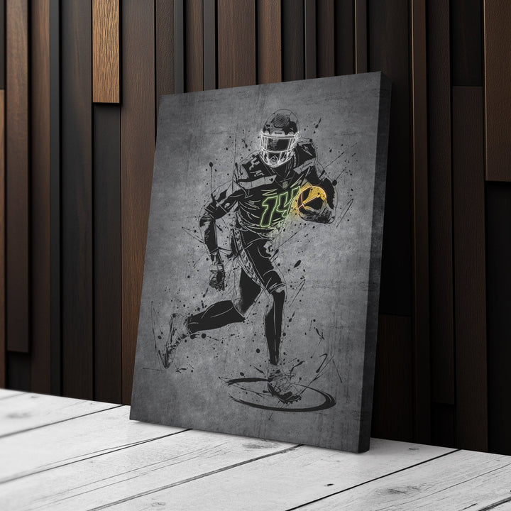 DK Metcalf Neon Canvas Art | Modern Wall Decor for Seahawks Fans - CanvasNeon