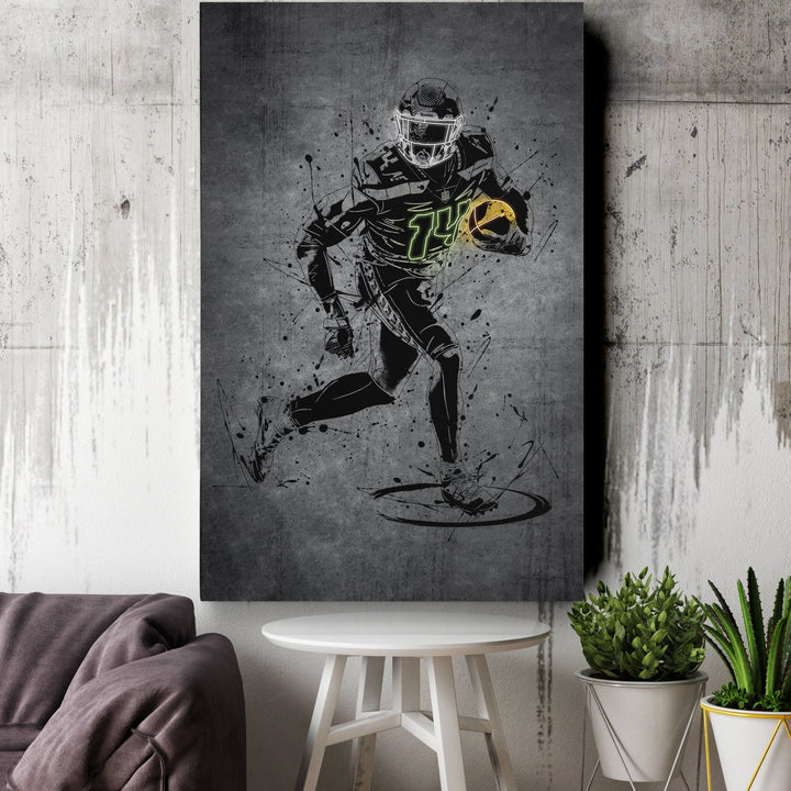DK Metcalf Neon Canvas Art | Modern Wall Decor for Seahawks Fans - CanvasNeon